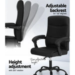 Artiss 2 Point Massage Office Chair PU Leather Black - Furniture > Office