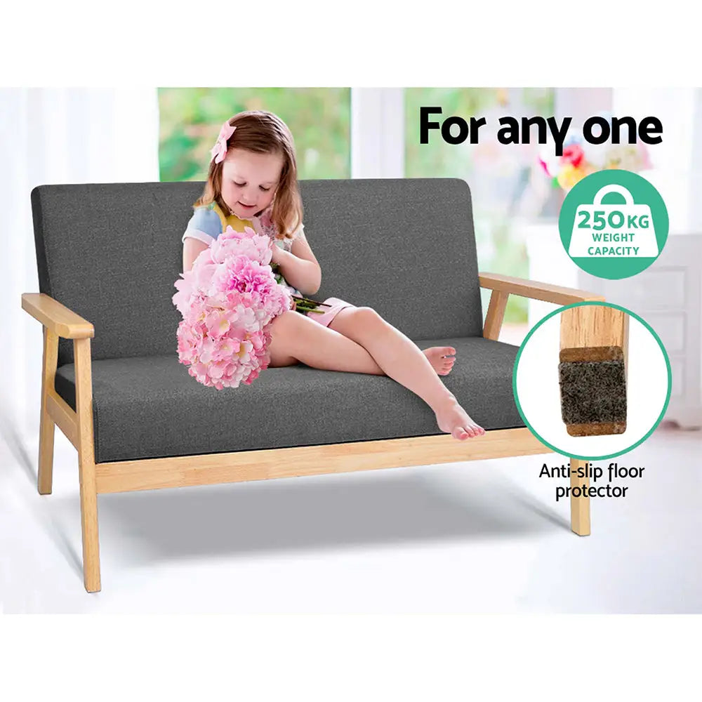 Artiss 2-Seater Sofa Armchair Skane - Furniture > Bar Stools & Chairs