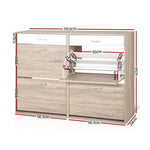 Artiss 2 Tier Shoe Cabinet - Wood - Home & Garden > Storage