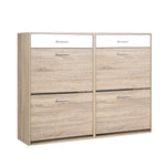 Artiss 2 Tier Shoe Cabinet - Wood - Home & Garden > Storage