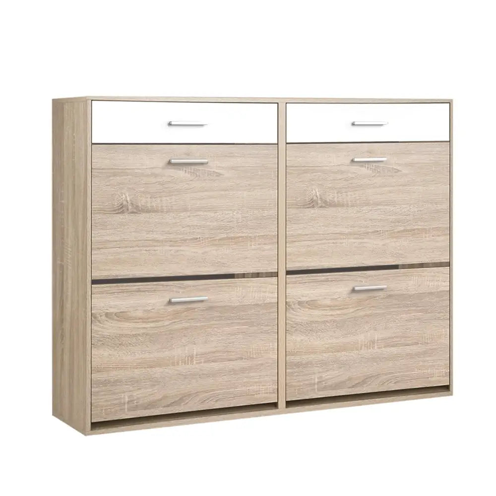 Artiss 2 Tier Shoe Cabinet - Wood - Home & Garden > Storage