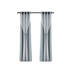 Artiss 2X 132x274cm Blockout Sheer Curtains Light Grey - Home & Garden > Curtains