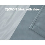 Artiss 2X 132x274cm Blockout Sheer Curtains Light Grey - Home & Garden > Curtains
