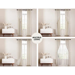 Artiss 2X 132x304cm Blockout Sheer Curtains Beige - Home & Garden > Curtains