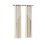 Artiss 2X 132x304cm Blockout Sheer Curtains Beige - Home & Garden > Curtains
