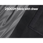 Artiss 2X 132x304cm Blockout Sheer Curtains Black - Home & Garden > Curtains