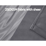 Artiss 2X 132x304cm Blockout Sheer Curtains Charcoal - Home & Garden > Curtains