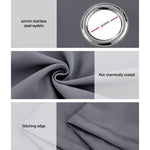 Artiss 2X 132x304cm Blockout Sheer Curtains Charcoal - Home & Garden > Curtains
