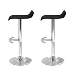 Artiss 2x Bar Stools Adjustable Gas Lift Chairs Black - Furniture > Bar Stools & Chairs