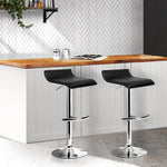 Artiss 2x Bar Stools Adjustable Gas Lift Chairs Black - Furniture > Bar Stools & Chairs
