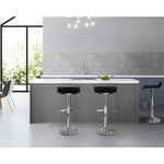 Artiss 2x Bar Stools Adjustable Gas Lift Chairs Black - Furniture > Bar Stools & Chairs