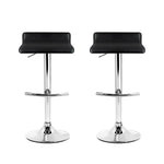 Artiss 2x Bar Stools Adjustable Gas Lift Chairs Black - Furniture > Bar Stools & Chairs