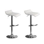 Artiss 2x Bar Stools Adjustable Gas Lift Chairs White - Furniture > Bar Stools & Chairs