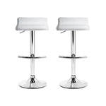 Artiss 2x Bar Stools Adjustable Gas Lift Chairs White - Furniture > Bar Stools & Chairs
