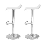 Artiss 2x Bar Stools Adjustable Gas Lift Chairs White - Furniture > Bar Stools & Chairs