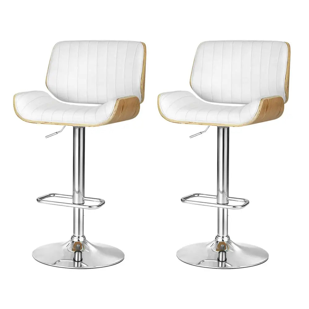 Artiss 2x Bar Stools Adjustable Leather Chairs - Furniture > Bar Stools & Chairs > Table & Bar Stools