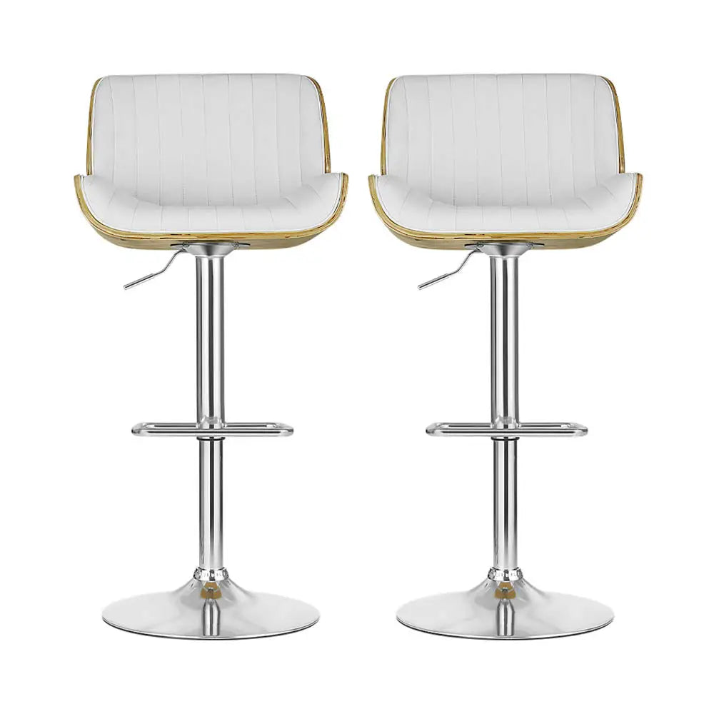 Artiss 2x Bar Stools Adjustable Leather Chairs - Furniture > Bar Stools & Chairs > Table & Bar Stools