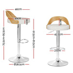 Artiss 2x Bar Stools Adjustable Leather Padded White - Furniture > Bar Stools & Chairs