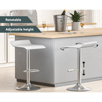 Artiss 2x Bar Stools Faux Leather Chair White - Furniture > Bar Stools & Chairs
