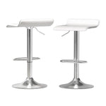 Artiss 2x Bar Stools Faux Leather Chair White - Furniture > Bar Stools & Chairs