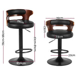 Artiss 2x Bar Stools Gas Lift Faux Leather - Furniture > Bar Stools & Chairs > Table & Bar Stools