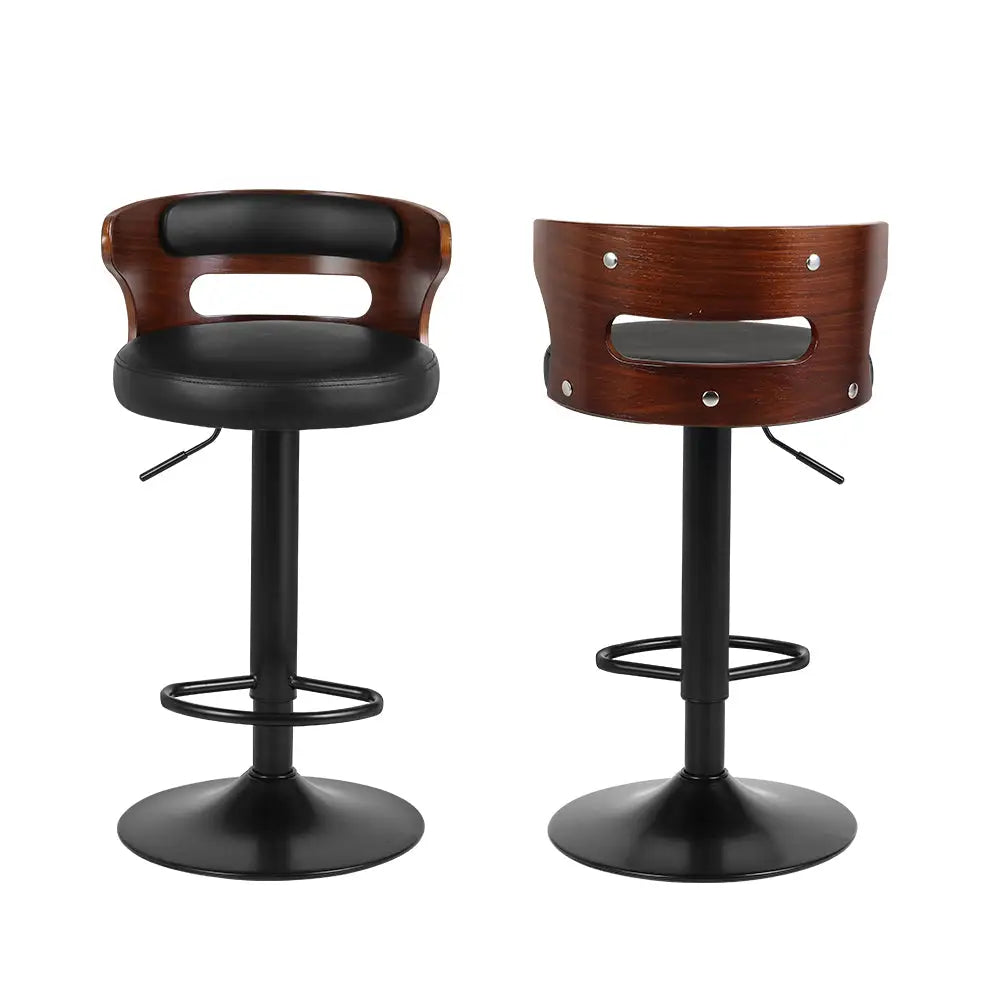 Artiss 2x Bar Stools Gas Lift Faux Leather - Furniture > Bar Stools & Chairs > Table & Bar Stools