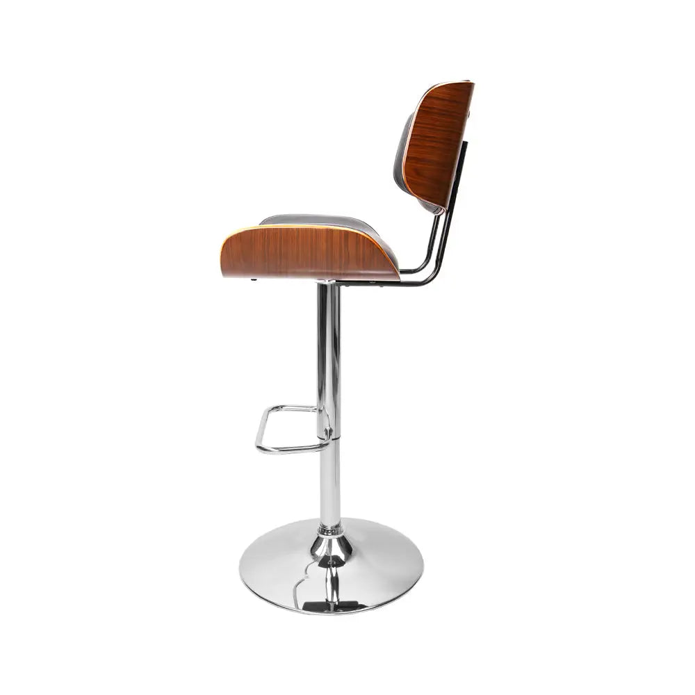 Artiss 2x Bar Stools Gas Lift Leather Black - Furniture > Bar Stools & Chairs