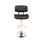 Artiss 2x Bar Stools Gas Lift Leather Black - Furniture > Bar Stools & Chairs