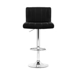 Artiss 2x Bar Stools Gas Lift Leather Chairs Black - Furniture > Bar Stools & Chairs
