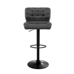 Artiss 2x Bar Stools Gas Lift Leather Padded Grey - Furniture > Bar Stools & Chairs