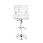 Artiss 2x Bar Stools Gas Lift Leather Padded White - Furniture > Bar Stools & Chairs
