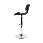 Artiss 2x Bar Stools Gas Lift Leather Seat Black - Furniture > Bar Stools & Chairs > Table & Bar Stools