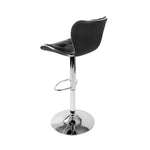 Artiss 2x Bar Stools Gas Lift Leather Seat Black - Furniture > Bar Stools & Chairs > Table & Bar Stools