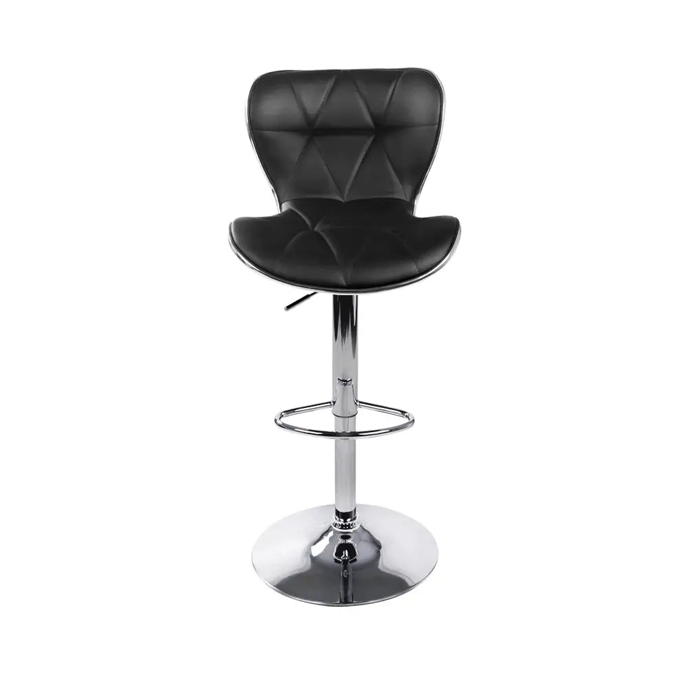 Artiss 2x Bar Stools Gas Lift Leather Seat Black - Furniture > Bar Stools & Chairs > Table & Bar Stools