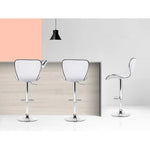 Artiss 2x Bar Stools Gas Lift Leather Seat White - Furniture > Bar Stools & Chairs > Table & Bar Stools