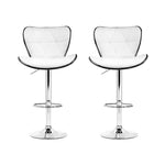 Artiss 2x Bar Stools Gas Lift Leather Seat White - Furniture > Bar Stools & Chairs > Table & Bar Stools