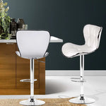 Artiss 2x Bar Stools Gas Lift Leather Seat White - Furniture > Bar Stools & Chairs > Table & Bar Stools