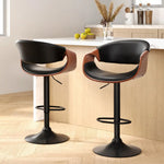 Artiss 2x Bar Stools Gas Lift Leather w/Armrest - Furniture > Bar Stools & Chairs > Table & Bar Stools