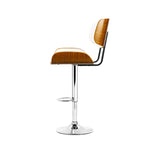 Artiss 2x Bar Stools Gas Lift Leather White - Furniture > Bar Stools & Chairs