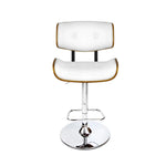Artiss 2x Bar Stools Gas Lift Leather White - Furniture > Bar Stools & Chairs