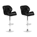 Artiss 2x Bar Stools Gas Lift Padded Leather Black - Furniture > Bar Stools & Chairs > Table & Bar Stools