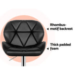 Artiss 2x Bar Stools Gas Lift Padded Leather Black - Furniture > Bar Stools & Chairs > Table & Bar Stools