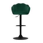 Artiss 2x Bar Stools Gas Lift Velvet Green - Furniture > Bar Stools & Chairs