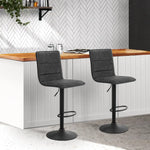 Artiss 2x Bar Stools Gas Lift Vintage Leather Grey - Furniture > Bar Stools & Chairs