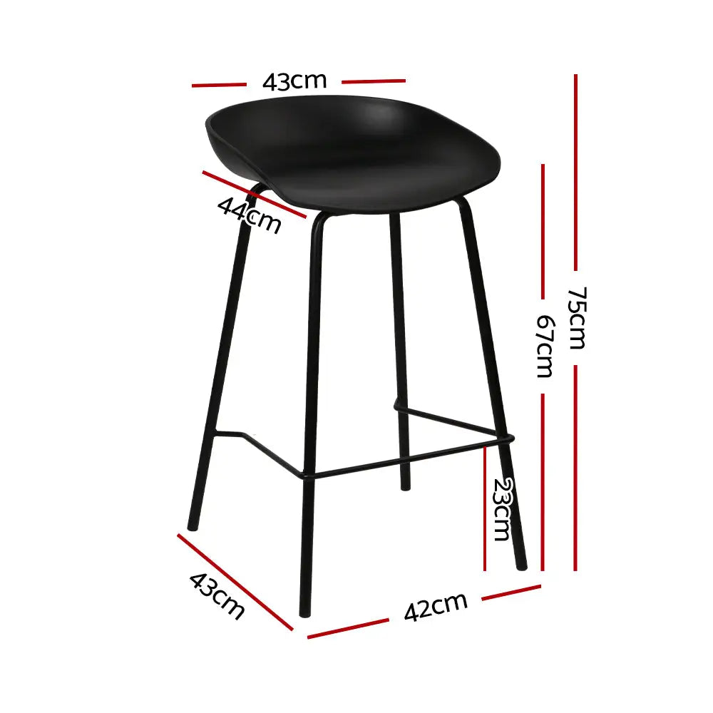 Artiss 2x Bar Stools Kitchen Counter Stools Metal - Furniture > Bar Stools & Chairs