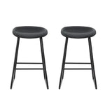 Artiss 2x Bar Stools Kitchen Dining Chairs Counter Stool PU Leather Metal - Furniture > Bar Stools & Chairs > Table &