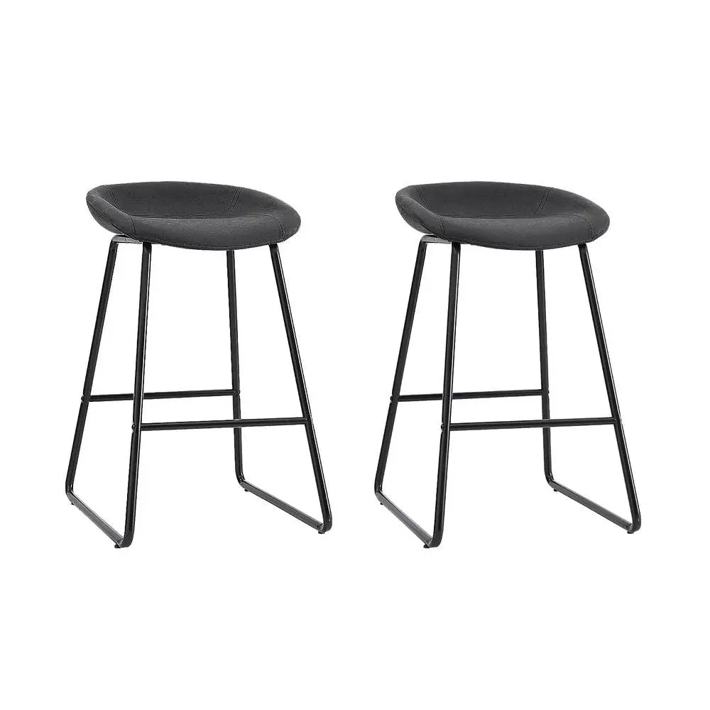 Artiss 2x Bar Stools Kitchen Dining Chairs Counter Stool PU Leather Metal - Furniture > Bar Stools & Chairs > Table &