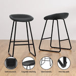 Artiss 2x Bar Stools Kitchen Dining Chairs Counter Stool PU Leather Metal - Furniture > Bar Stools & Chairs > Table &