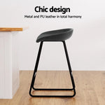 Artiss 2x Bar Stools Kitchen Dining Chairs Counter Stool PU Leather Metal - Furniture > Bar Stools & Chairs > Table &