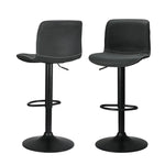 Artiss 2x Bar Stools Kitchen Swivel Bar Stool Gas Lift Chairs Barstools Black - Furniture > Bar Stools & Chairs